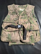 Vintage Mossy Oak NWTF Turkey Vest Mens Large Shadow Leaf Camo W/ Cushion