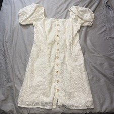 Lulus White Floral Sun Dress Medium