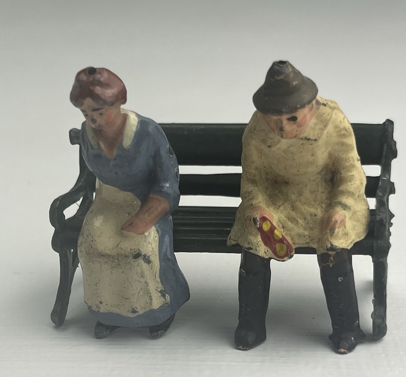 Vintage Lead Johillco "Old Woman & Old Man On Bench"