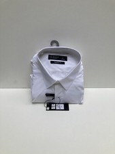 PRIMARK Men’s Long Sleeves White Shirt Solid Colour Size L Regular Fit New