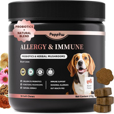 Dog Allergy Chews, Probiotics for Dog Allergy Relief - Itchy Skin and Itchy Ears
