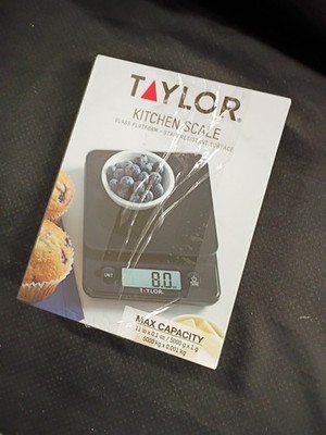 Taylor Glass Platform BLACK Kitchen Scale -Max Capacity 11lb x 0.1oz- #5280385