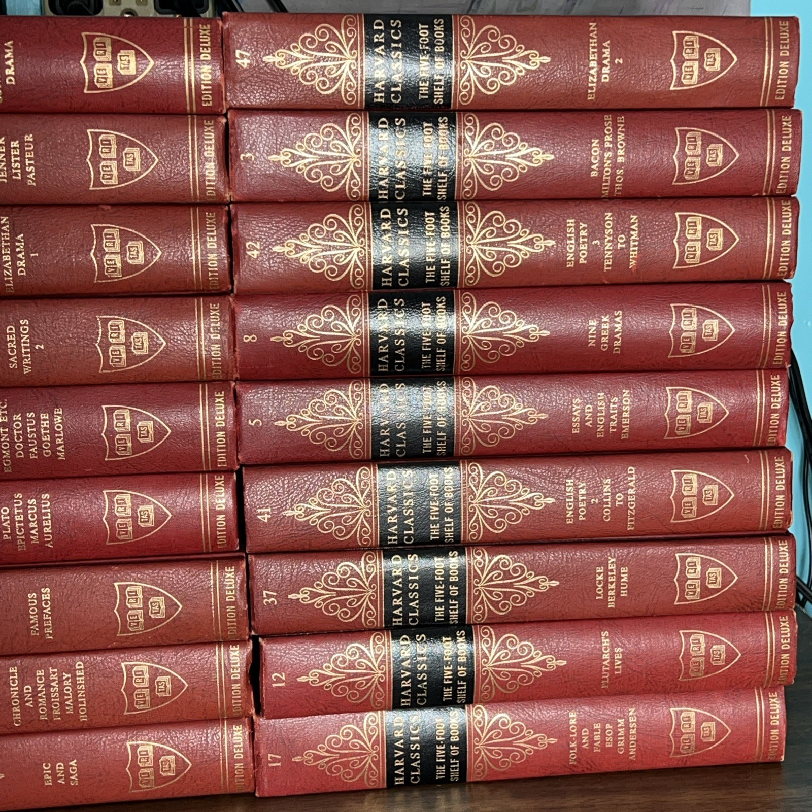 Harvard Classics Complete Set of 52 Five Foot Shelf of Books 1961 Deluxe Edition