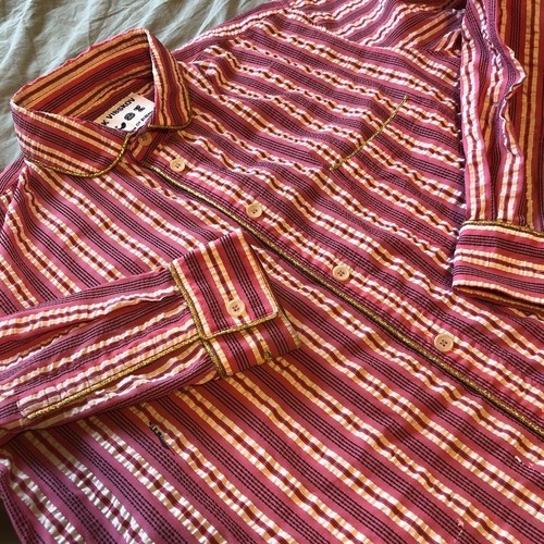 HENRIK VIBSKOV Stripe✖️Camicia Lame Taglia M Camicia Leggera Tessuto Glitterato, USATA - Foto 5 di 9