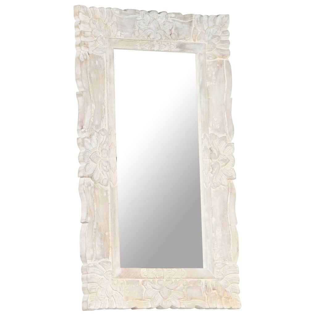 Specchio Parete Legno Mango Bianco 80x50 | Design Shabby Provence