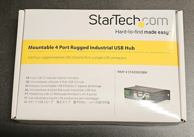 StarTech ST4200USBM Industrial 4-Port Rugged USB 2.0 Hub Mountable   Open Box