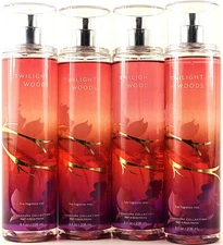 QTY 4 - Bath & Body Works TWILIGHT WOODS Fine Fragrance Body Mist Spray 8oz