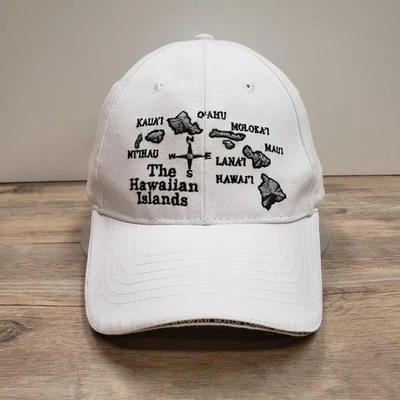 Surfware Hawaiian Classics Hat Cap White Hawaiian Islands Strap Back Adjustable - Image 1 of 4