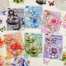 120 Pcs Aesthetic Floral Stickers, Transparent PET Flower Sticker Set, Foil-S...
