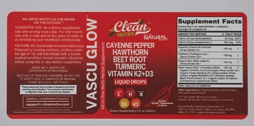 Clean Nutra Cayennepfeffer Tropfen Nahrungsergänzung flüssig Weißdornbeere Vitamin D3 K2 - Bild 10 von 10