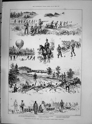 Alte 1890 Manöver Armeekorps Wolmer Hampshire Witwe Ely Rev. Dr. Victorian