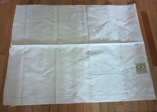 VTG IRISH LINEN DAMASK FLORAL TABLECLOTH HEMSTITCHED 84" X 66" NEW