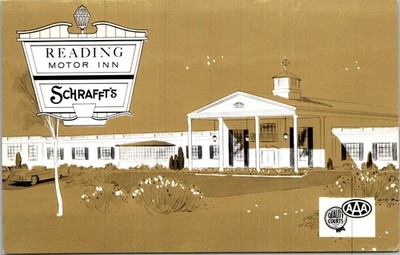 Reading Motor Inn Schrafft's Restaurant Reading PA Chrome Postcard E45
