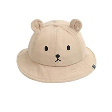 Baby Sun Bucket Hat for Boys Girls, Cute Bear Toddler 6-24 Months C Coffee