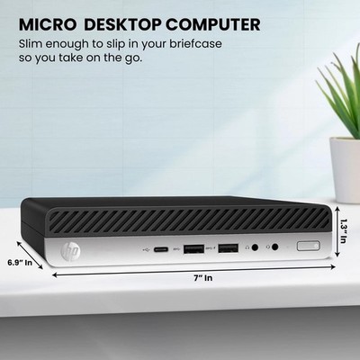 HP EliteDesk 705 G4 Mini PC AMD Ryzen 5 Pro 2400G, 32GB RAM, 512GB