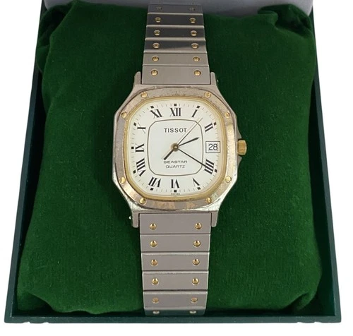 Vintage Tissot Seastar Quartz White Dial Stainless Steel Lady's Watch Swiss