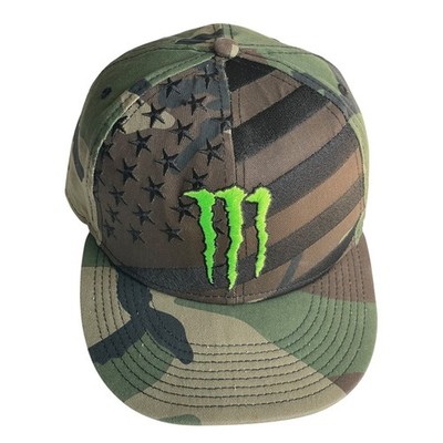 Monster Energy New Era 9fifty Athlete Snapback Hat Cap Camo Flag USA  Camouflage