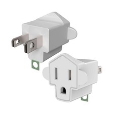 2 Pack ETL Listed 3 Prong to 2 Prong Adapter, JACKYLED Polarized Grounding Co...