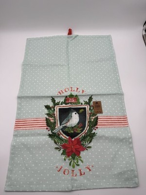 Creative Co-op Christmas Holly Jolly Kitchen Dish Towel 28x18