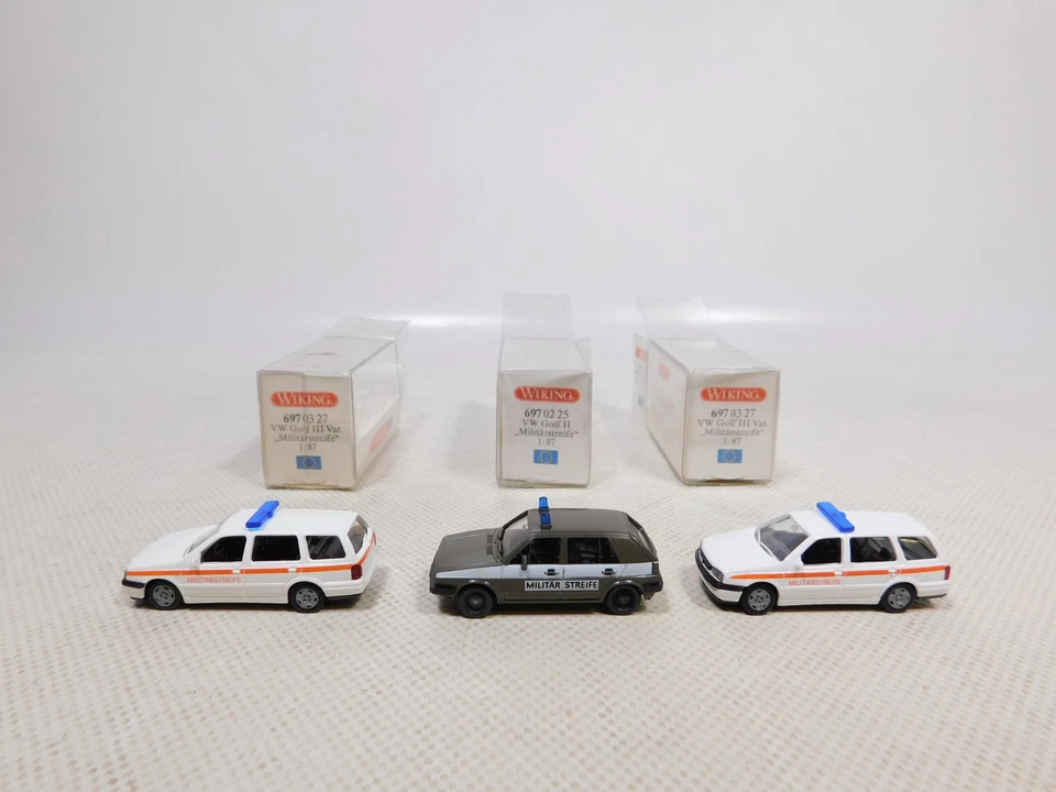 Mint VW Golf Military Stripes 3x 1:87 H0 Box #EG975-0.5 - Image 2 of 4