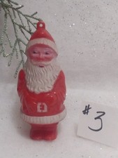 Vtg 1950's Christmas Fleshtone FACE Santa Claus Ornament "Made in USA" 3.5" #3