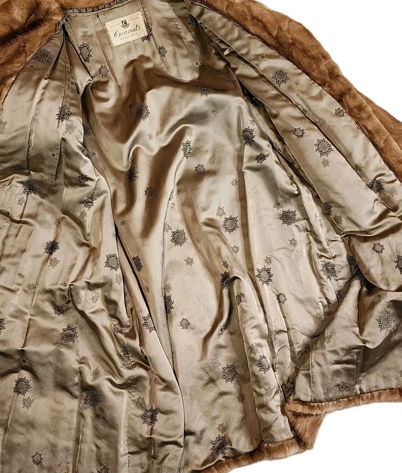 Abrigo de piel de visón vintage - Abrigo de mapache marrón raro de Conrad - 42 R Foto 4 de 4