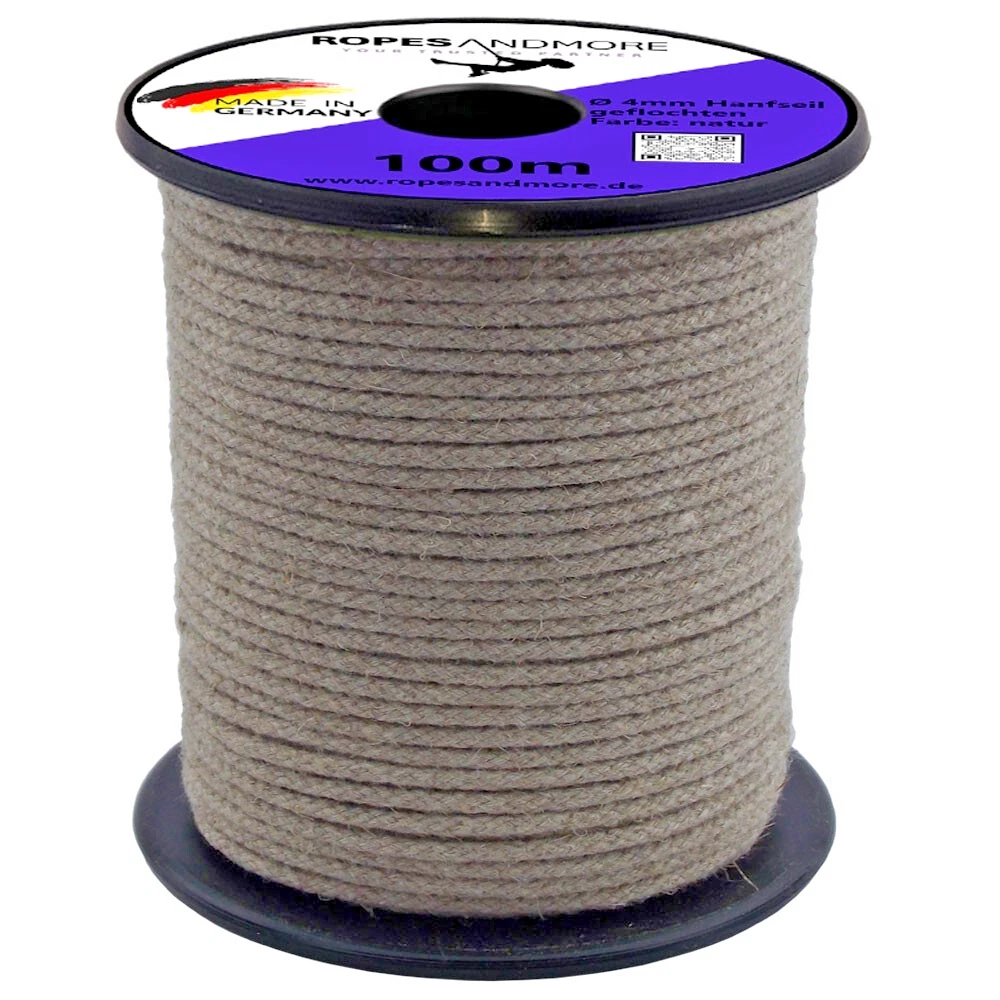 Hanfseil Natur 4mm geflochten