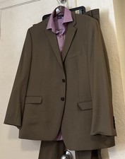New Ralph Lauren 2btn Olive Brown Suit 50 R Reg