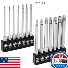 MulWark 14PC Security Torx Bit Set, 3" Long, Tamper Proof Star Screwdriver T4-T4