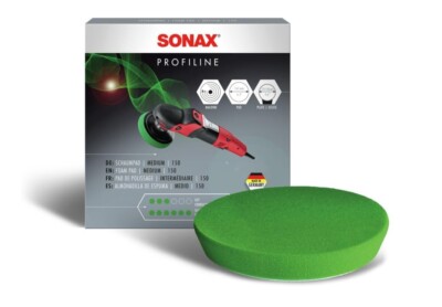 SONAX Schaumpad 150 (medium) - Polierpad grün für 125mm + 150mm Stützteller-Rota