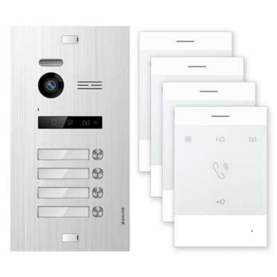 Balter EVO Silber Video Türsprechanlage 2-Draht BUS Komplettsystem 4x EVO-TALK f