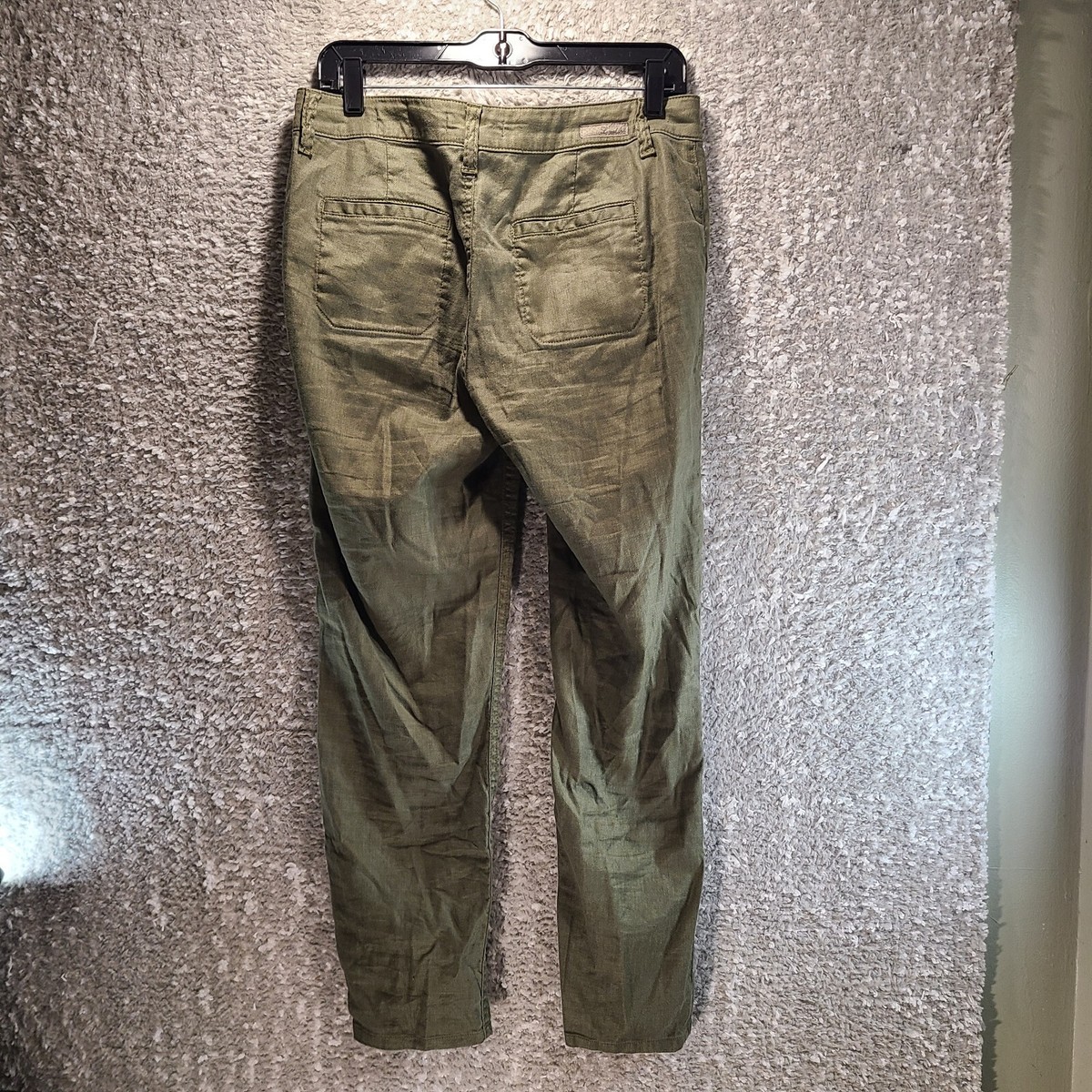 Level 99 Sienna Tomboy Pants Linen Tencel Women Olive Green