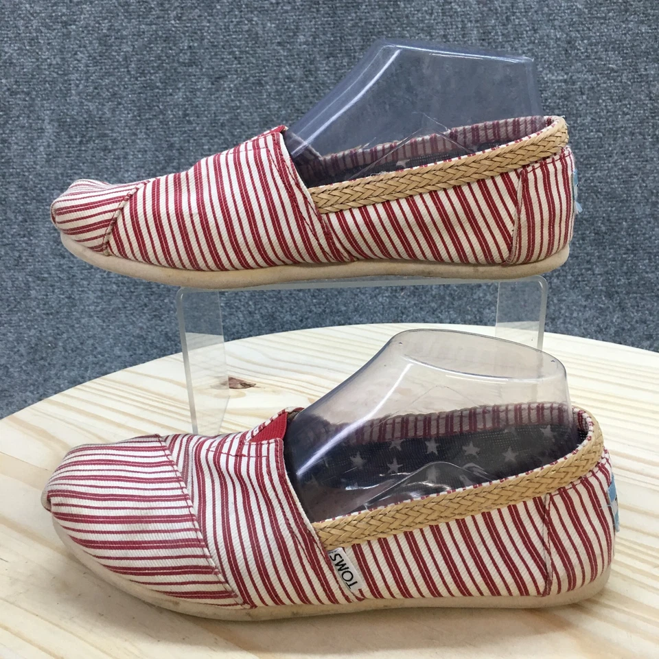 Zapatos Toms para mujer 8 Alpargata a rayas sin cordones multicolor cómodos punta redonda Foto 2 de 4
