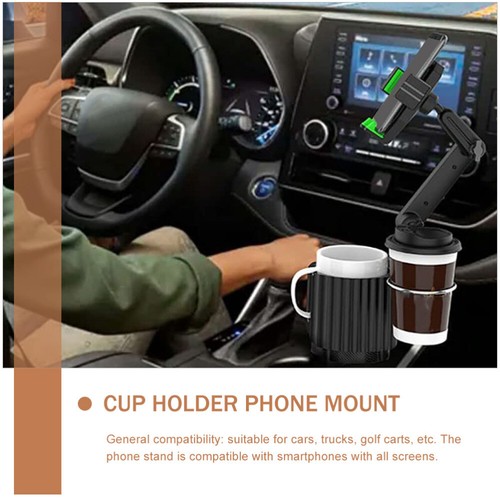 Adjustable Compatible Black Versatile Universal Cupholder Phone Holder - Photo 8 sur 12