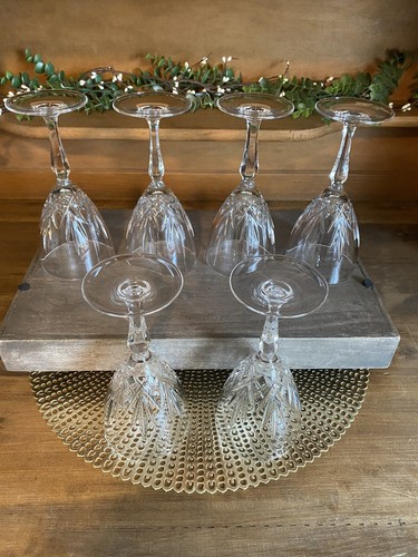 Set of 6 Lucia by Oneida Crystal Wine/Water Glasses Goblets 7 3/8" ~NICE~ - Picture 6 of 8