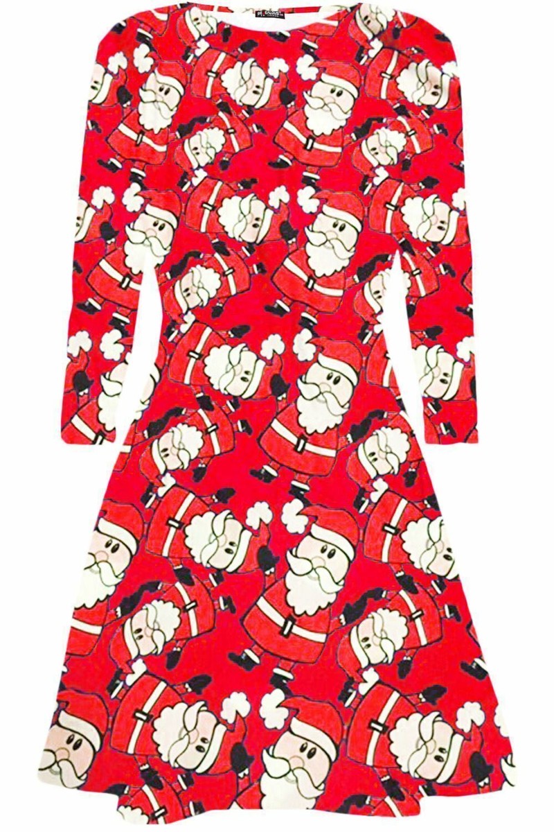 christmas pattern swing dress Suzanne Christmas Bell Swing Dress