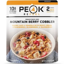 Peak Refuel Mountain Berry Cobbler Freeze Dried Food Meals Pouches Camp MRE