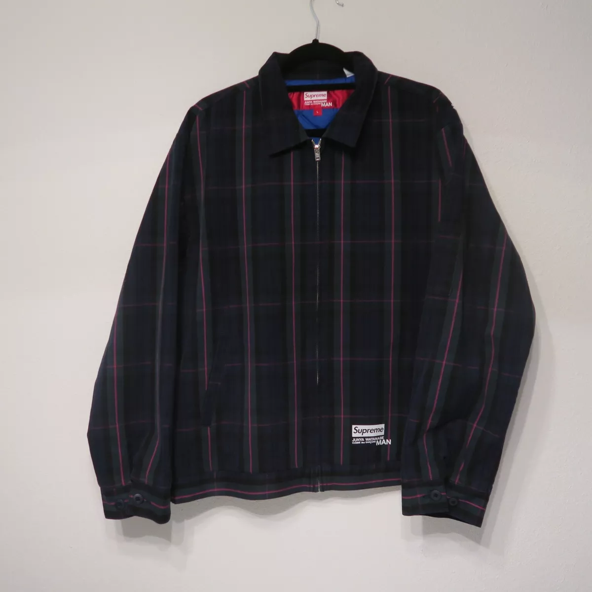 Supreme® JUNYA WATANABE COMME des GARÇONS MAN Navy Plaid Printed Work  Jacket L