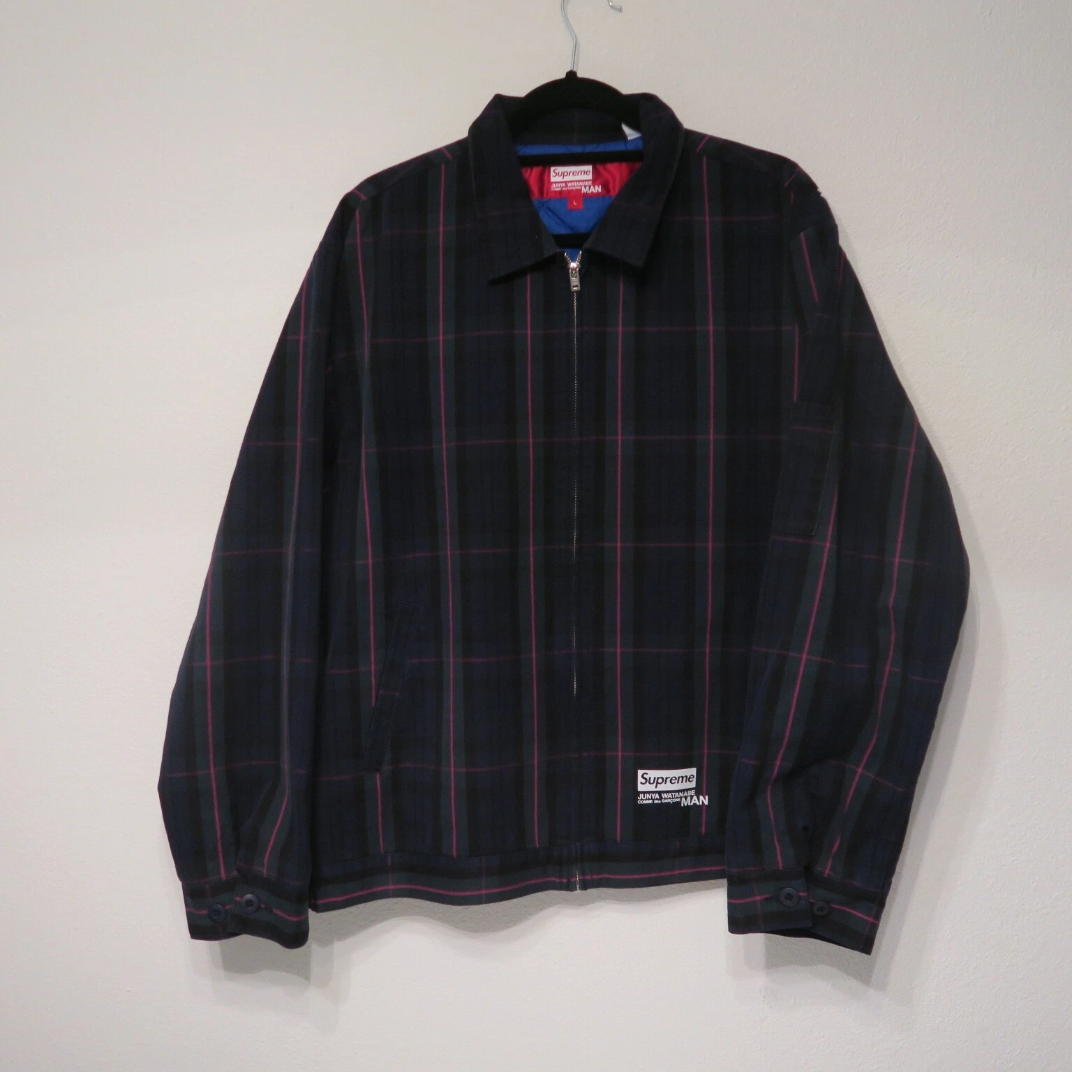 Veste de travail imprimée à carreaux marine Supreme® JUNYA WATANABE COMME des GARÇONS HOMME L
