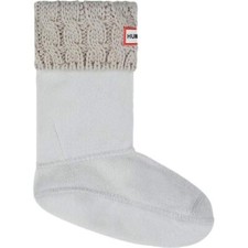 Hunter Original ESF15543 Kids Greige Six-Stitch Cable Boot Socks size Large