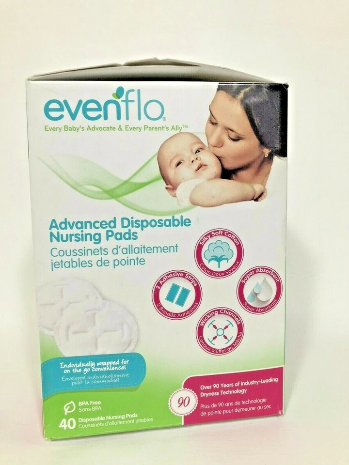 Almohadillas de lactancia ligeras desechables Evenflo Advanced 40 unidades sin PBA NUEVAS EN CAJA Foto 4 de 4
