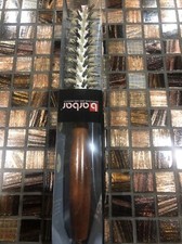 Barbar Wood Round Brush 100% Boar Bristles Pick Nylon Bristles Cernaic Barrell