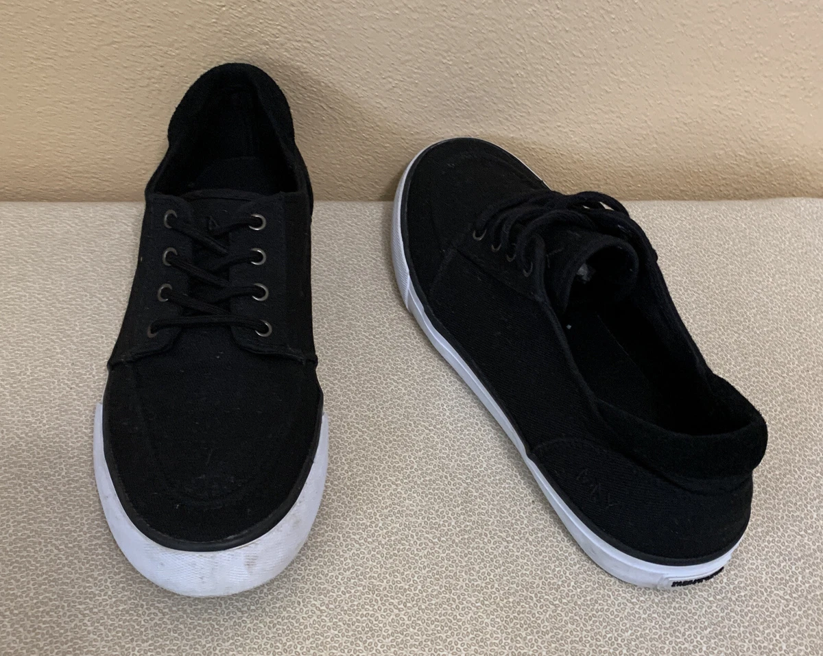 PRE Owned Marc New York Andrew Marc Shoes Flats Canvas Black Mens