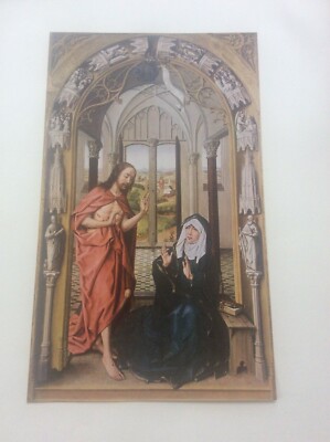 1958 Flämisches Meisterwerk Farbdruck Roger Van Der Weyden Christus erscheint