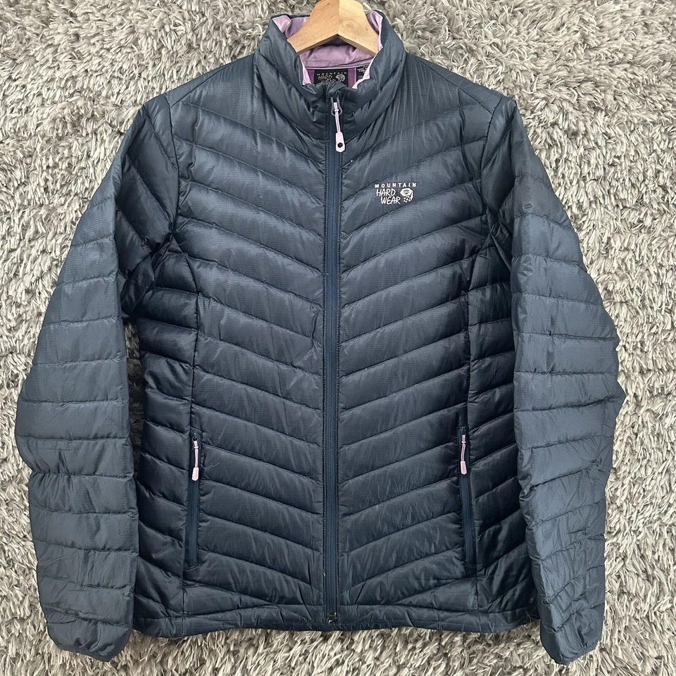 Chaqueta acolchada Mountain Hardware Nitrous 800 para mujer mediana azul marino escudo Q Foto 2 de 4
