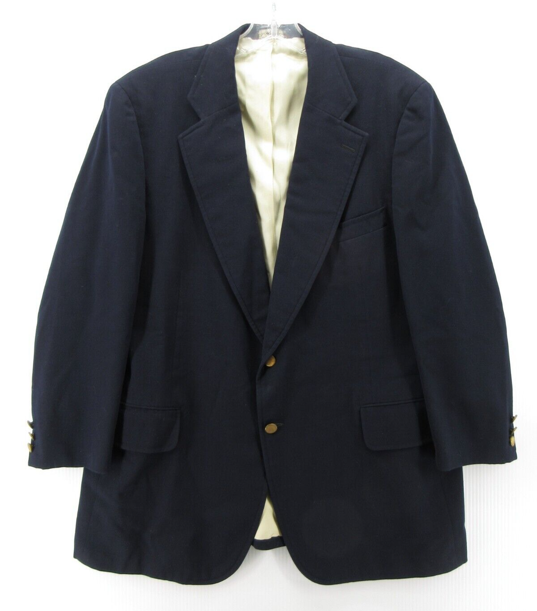 VINTAGE Paul Stuart Sport Coat Men 42 44 Blue Blazer Jacket Lined