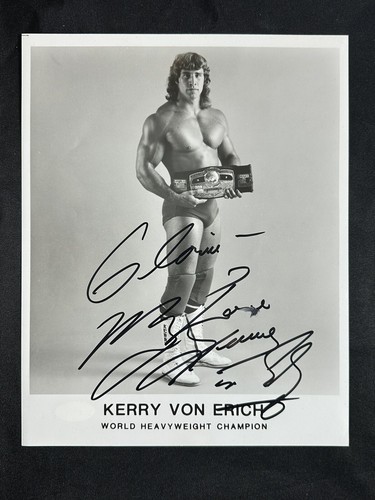 Kerry Von Erich Autographed 8x10 Photograph NWA CHAMPION WWF WWE WCCW JSA D.1993