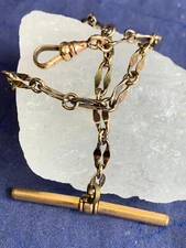 Vintage B. & Co Gold Filled Pocket Watch Fob Vest Chain 8.75" Fancy Chain 8.97g