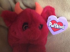 Swibco Puffkins RED DEVIL Limited Edition Beanie Stuffed Plush