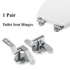 1 Pair Universal Replacement Alloy Toilet Seat Hinges Replacement Mounting Set 